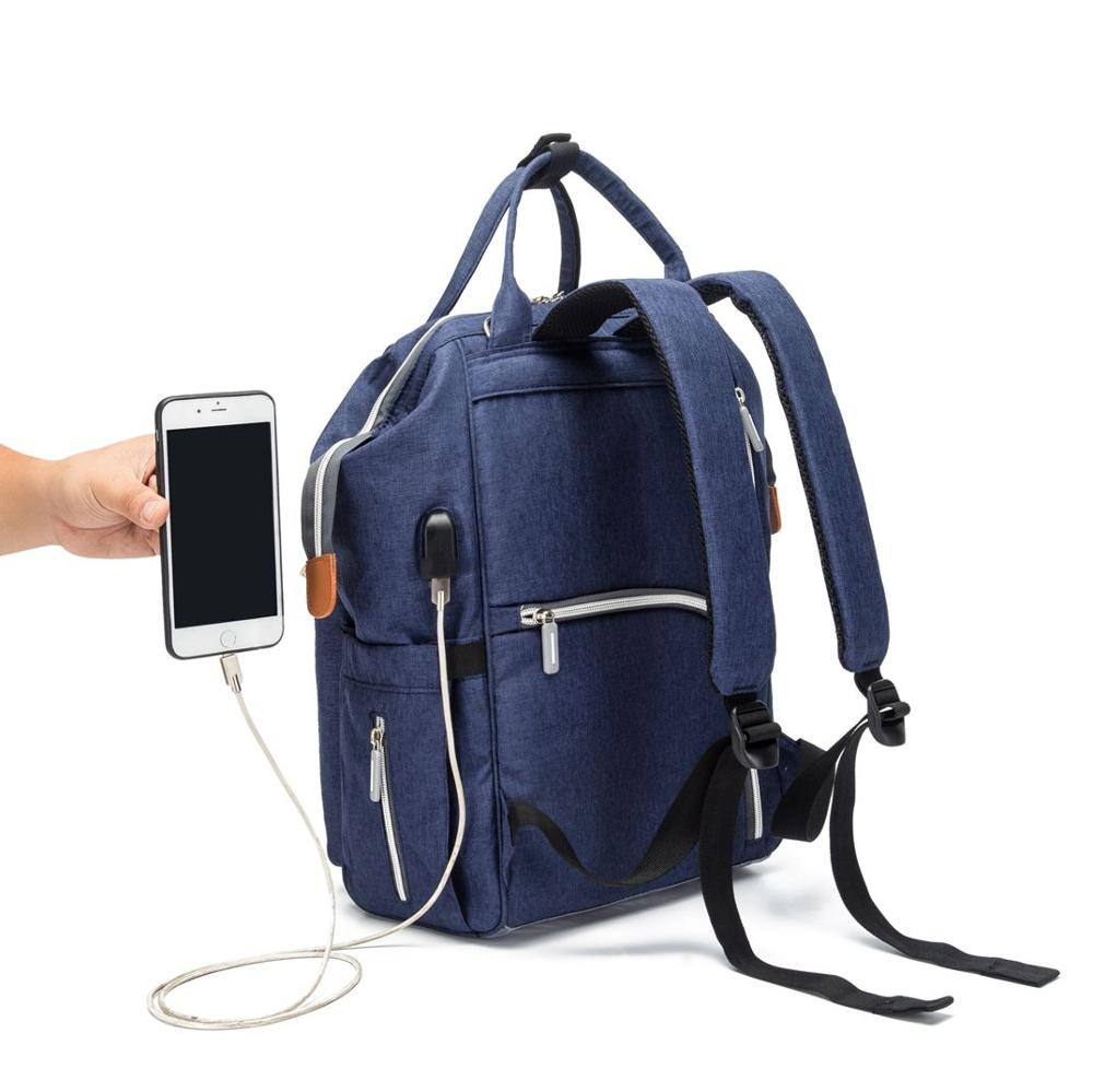 Baby Wickelrucksack mit USB-Anschluss – Multifunktionaler Rucksack für Eltern
