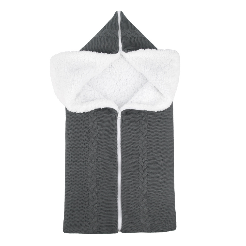 Baby Schlafsack mit Kapuze – Weicher und Warmer Strick-Schlafsack