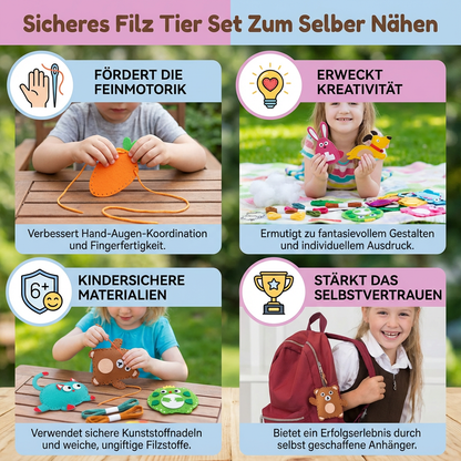 Sicheres Filz Tier Set Zum Selber Nähen