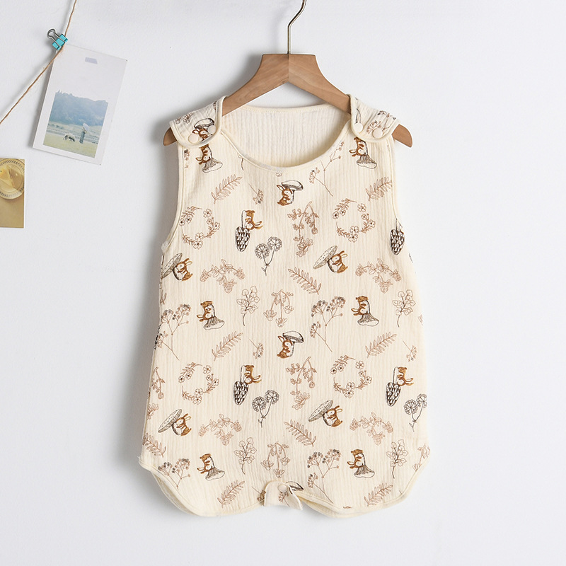 Baby Sommerschlafsack aus Musselin – Ärmeloser Schlafanzug mit Druckknöpfen