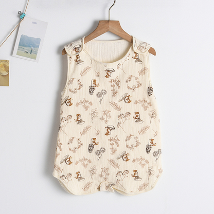 Baby Sommerschlafsack aus Musselin – Ärmeloser Schlafanzug mit Druckknöpfen