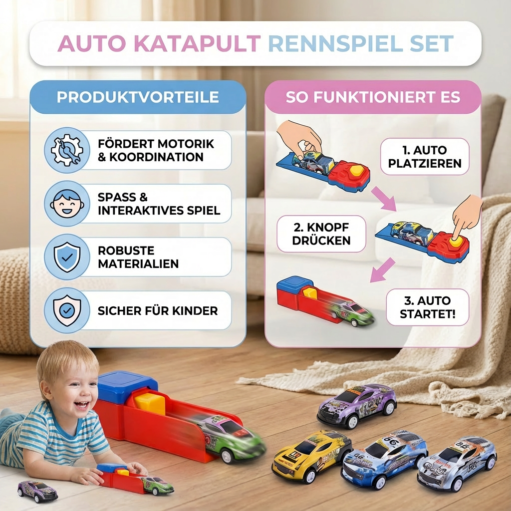 Auto Katapult Rennspiel Set