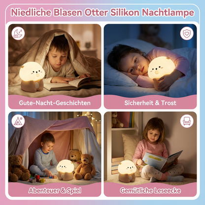 Niedliche Blasen Otter Silikon Nachtlampe