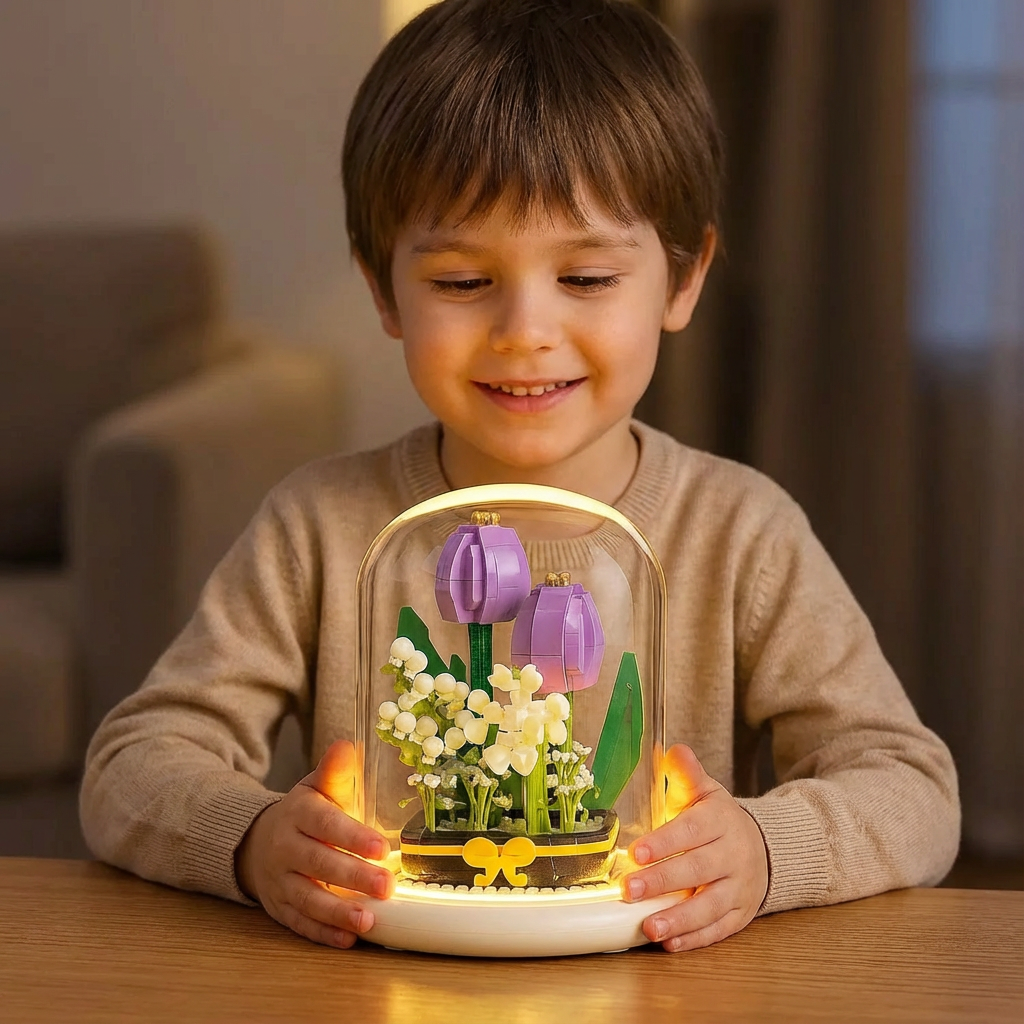 Edle Baustein Blume im Glas