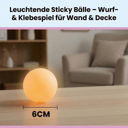 Leuchtende Sticky Bälle – Wurf- & Klebespiel für Wand & Decke