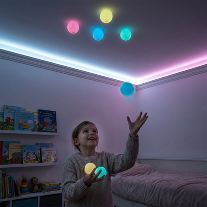 Leuchtende Sticky Bälle – Wurf- & Klebespiel für Wand & Decke