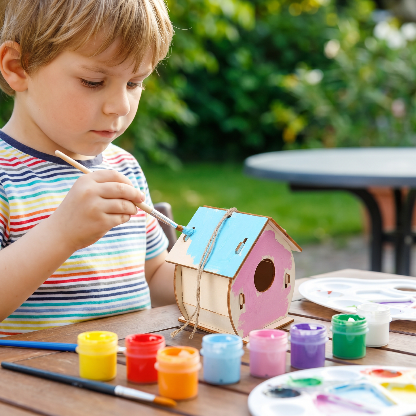 Buntes Vogelhaus Bastel- & Malset für Kinder