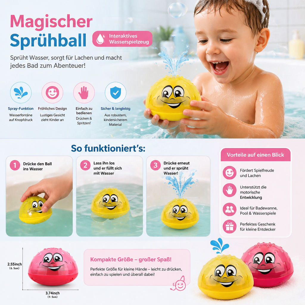 Magischer Sprühball – interaktives Wasserspielzeug für fröhlichen Badespaß & Unterhaltung