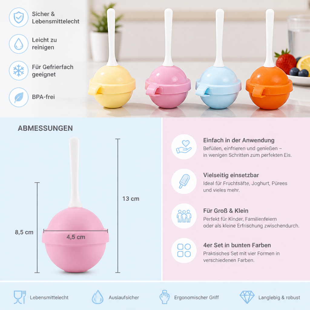 Lollipop Eisform zum selber machen im 4er Pack