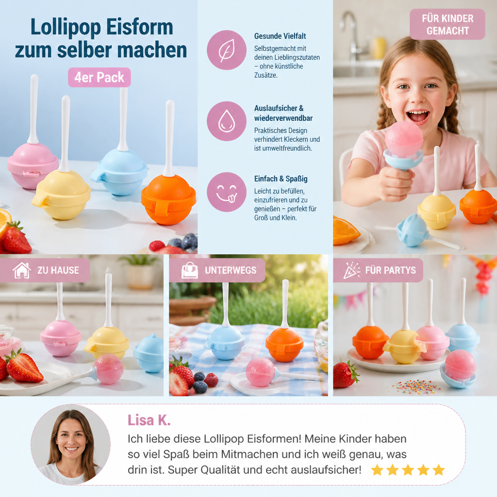 Lollipop Eisform zum selber machen im 4er Pack
