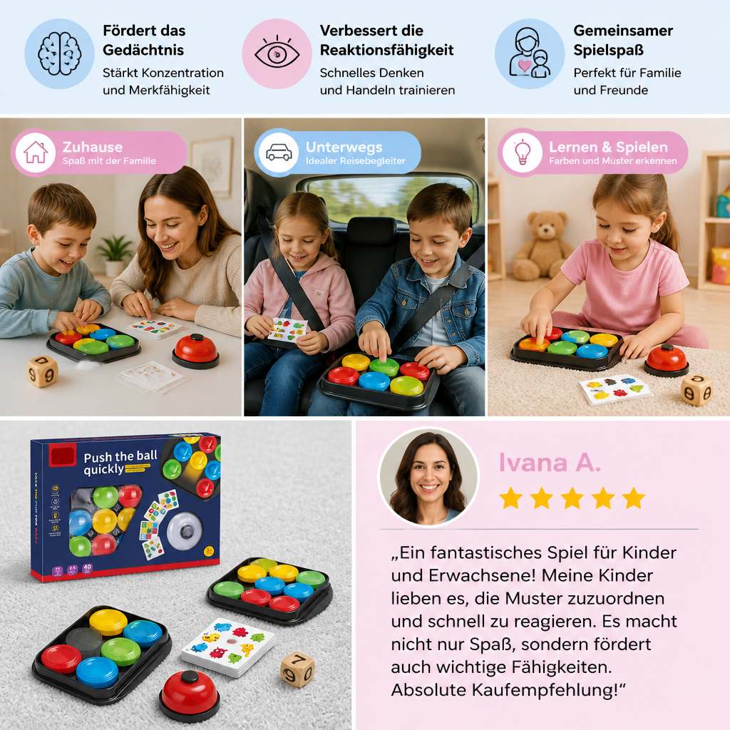 Lernspiel „Familienglockenspiel“ zum Zuordnen von Farbmustern