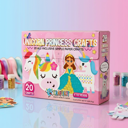 Kinder-Papierbastelbox – 20 einfache DIY-Bastelprojekte für Kinder von 3–10 Jahren mit Klebestift, Klebeband und Umschlägen