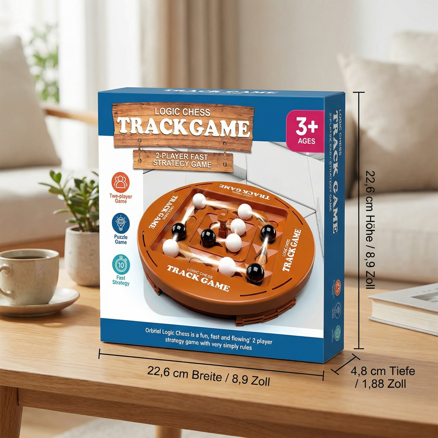 Drehbares Logik-Schachspiel – 4-Gewinnt-Strategie & Denkspiel für Kinder & Familie