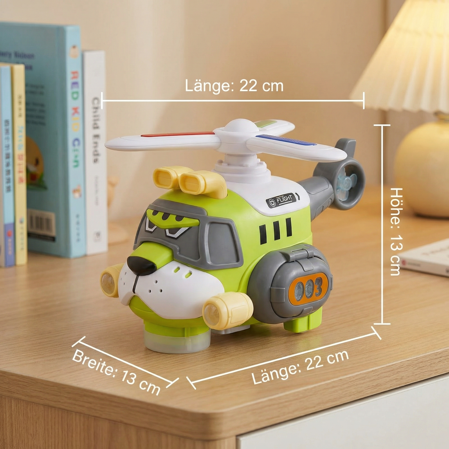 Lustiges Tiger-Flugzeug für Kinder – Spielzeug mit 360° Drehfunktion, Licht & Sound