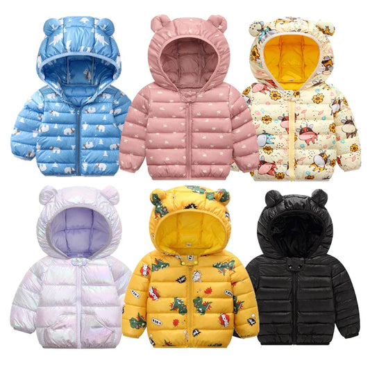 Polyester Wintermantel mit Kapuze und Tierohren für Kinder - Kuschelig und Warm