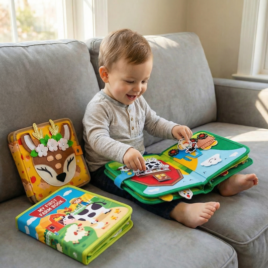 3-Teiliges Montessori Spiel- & Geschichten Lern Buch Set