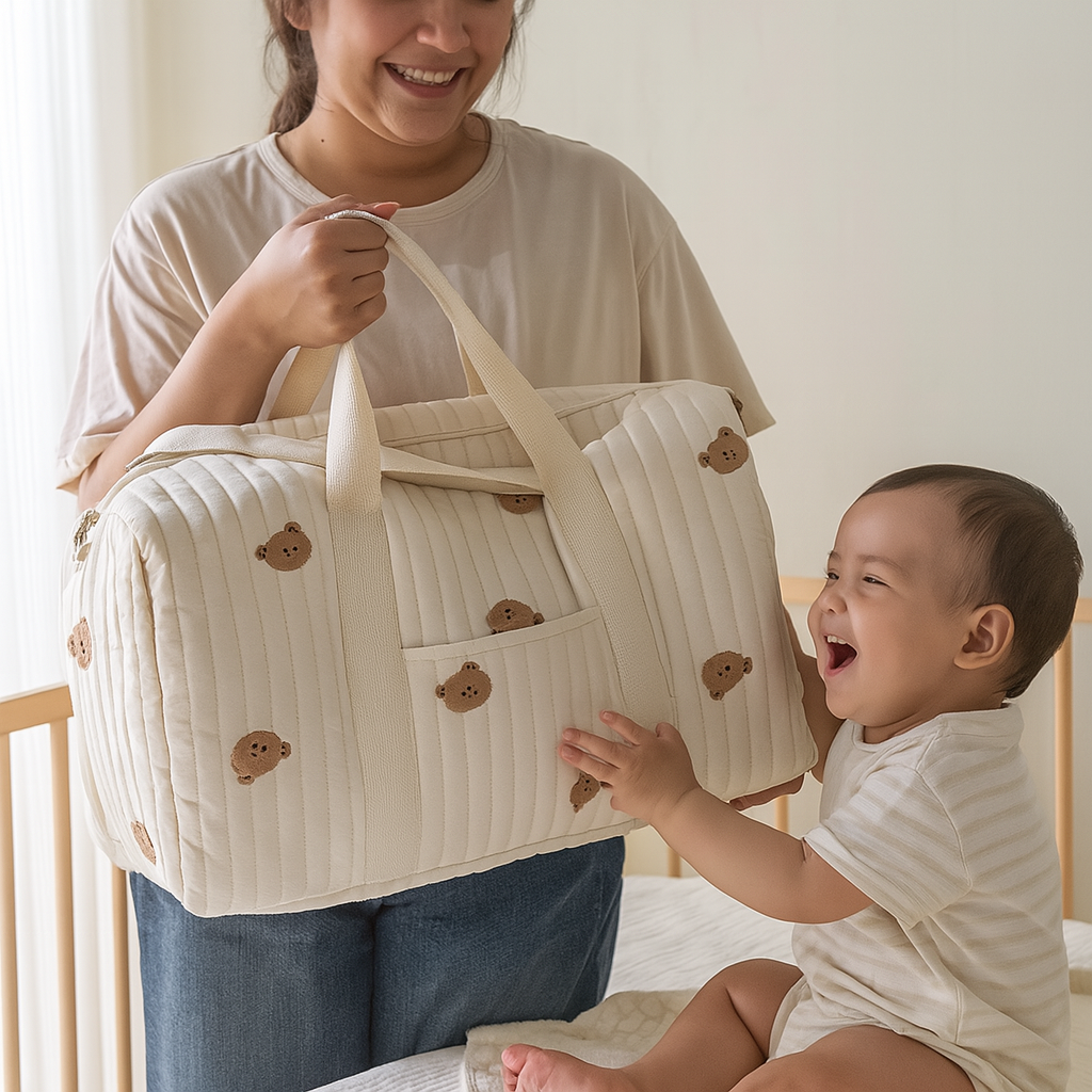 Große Mammi Baby Tasche - Platz für alles was Mütter brauchen!