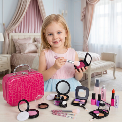 Make-up Spielset für Mädchen - Sicheres Kinder Schminkset mit praktischer Tasche