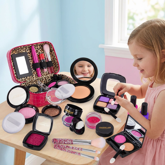 Make-up Spielset für Mädchen - Sicheres Kinder Schminkset mit praktischer Tasche