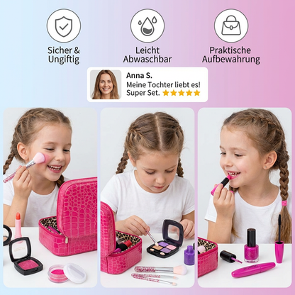 Make-up Spielset für Mädchen - Sicheres Kinder Schminkset mit praktischer Tasche