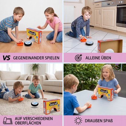 Mini Airhockey Tischspiel für Kinder – Schnelles Reaktionsspiel mit Pucks