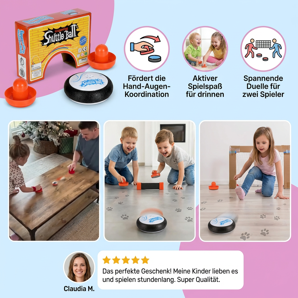 Mini Airhockey Tischspiel für Kinder – Schnelles Reaktionsspiel mit Pucks