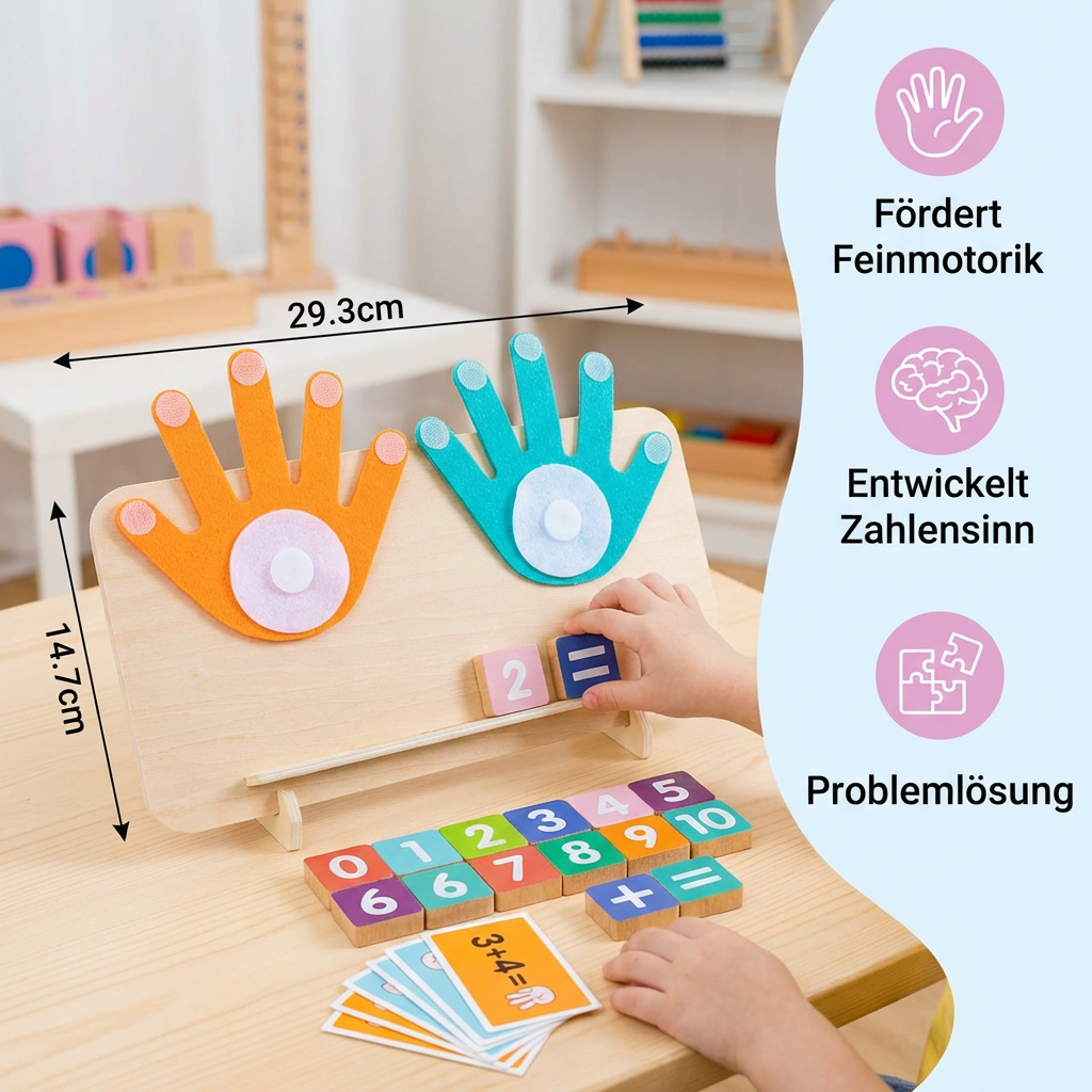 Montessori Zahlen Lernspielzeug – Holz Finger Tracing Board für Kinder