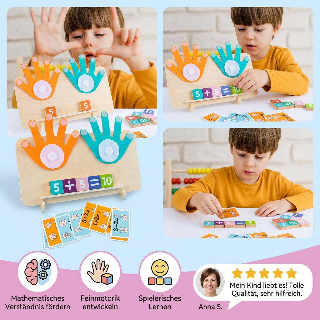 Montessori Zahlen Lernspielzeug – Holz Finger Tracing Board für Kinder