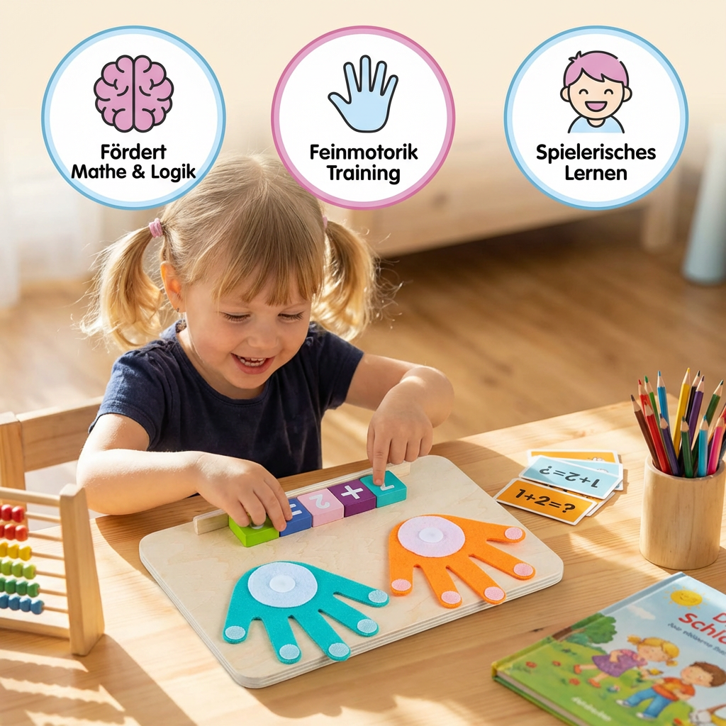 Montessori Zahlen Lernspielzeug – Holz Finger Tracing Board für Kinder