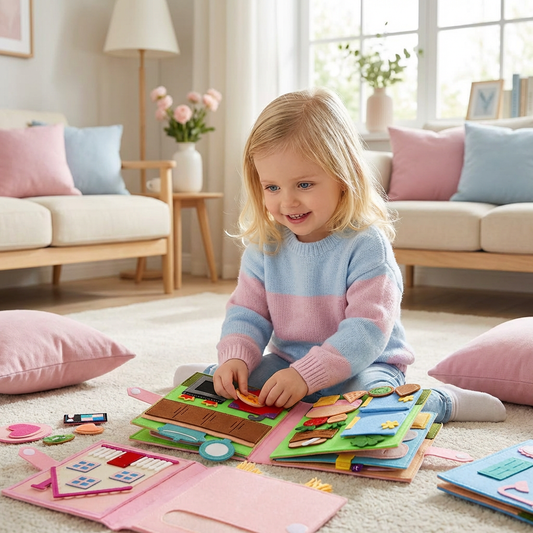 Montessori Filz Busy Book für Kinder – Anziehen, Sortieren & Alltagslernen