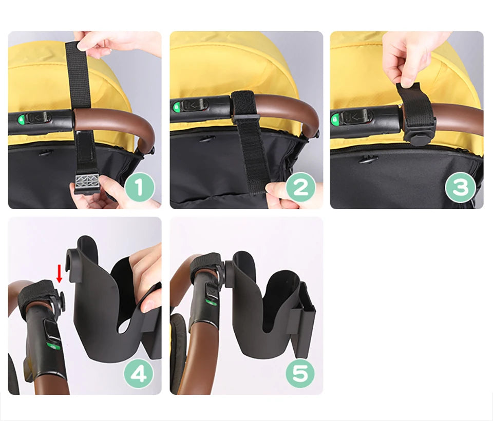Praktischer Kinderwagen Flaschenhalter – Halterung für Flasche und Handy