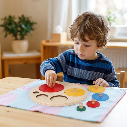 Montessori Holz Formen Puzzle – Geometrie & Farben Sortieren Lernspiel für Kinder