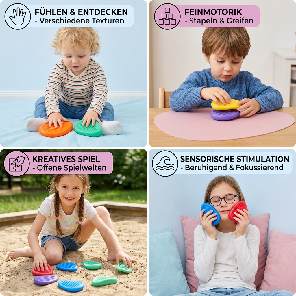 Sensorik Steine für Kinder – Fühlen & Oberflächen entdecken Lernspielzeug