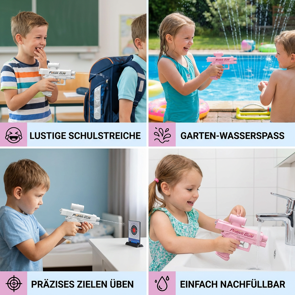 Doppelseitige Streich Wasserpistole für Kinder – Mini Spaß Wasserspielzeug