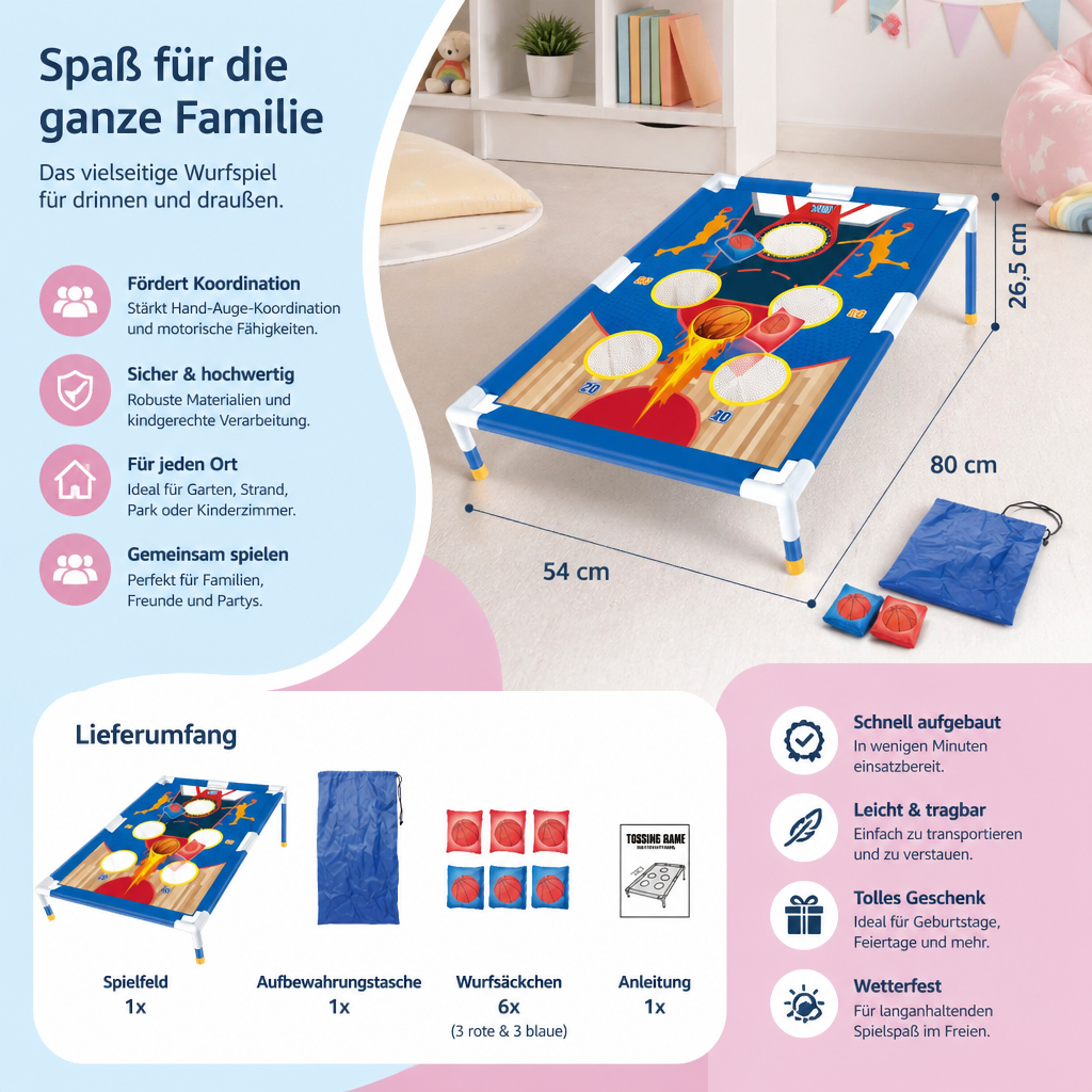 Sandsack Wurfspiel Set – Indoor & Outdoor Familienspiel