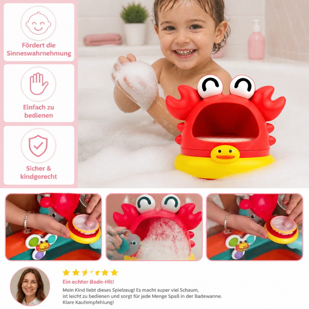Niedliches Seifenblasen-Badespielzeug für Kinder – Automatischer Schaummacher für Wasser- & Badespaß