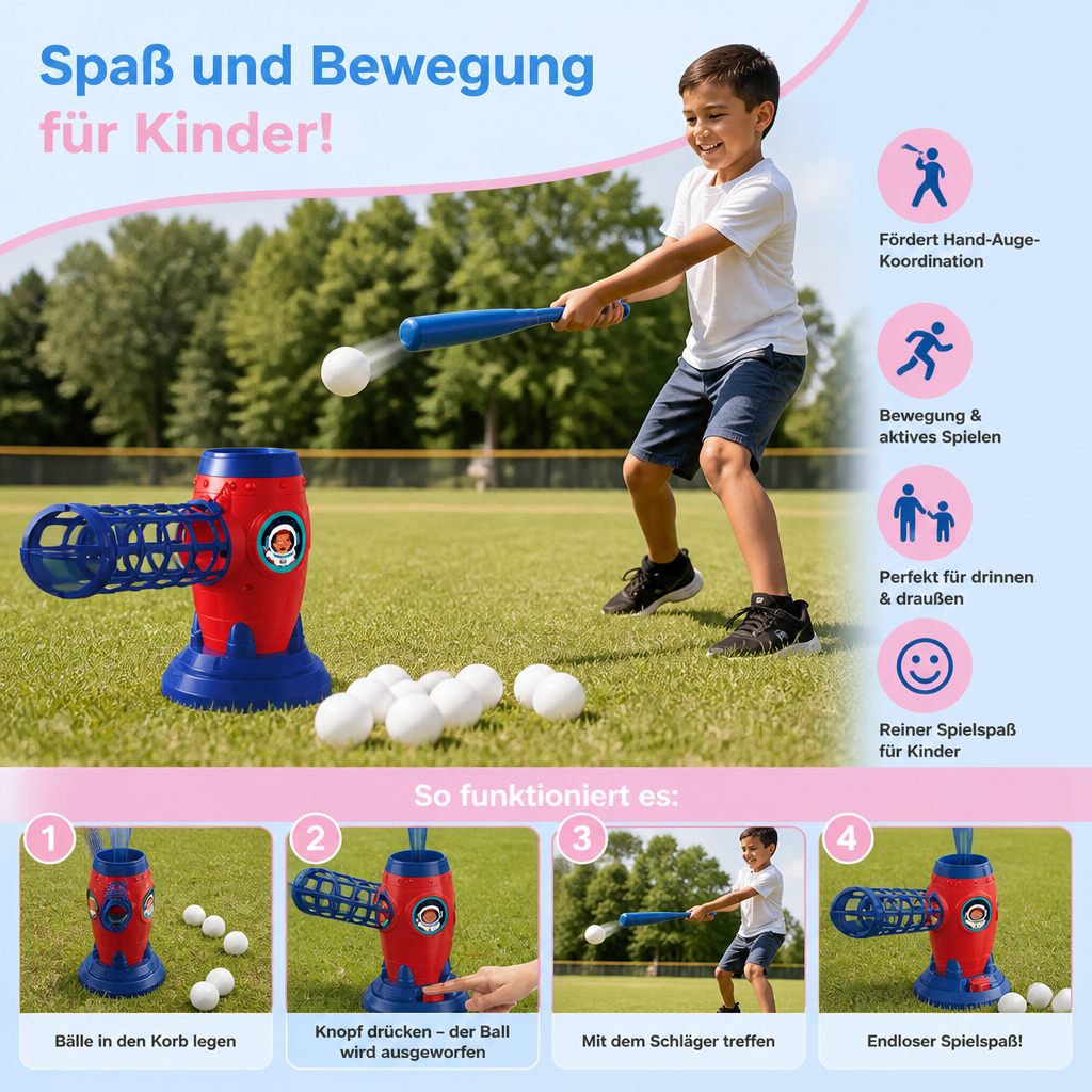 Elektronische Baseball-Wurfmaschine für Kinder