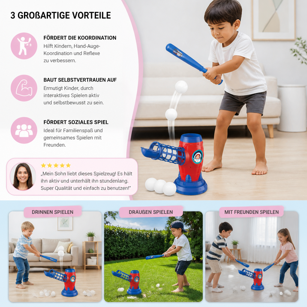 Elektronische Baseball-Wurfmaschine für Kinder