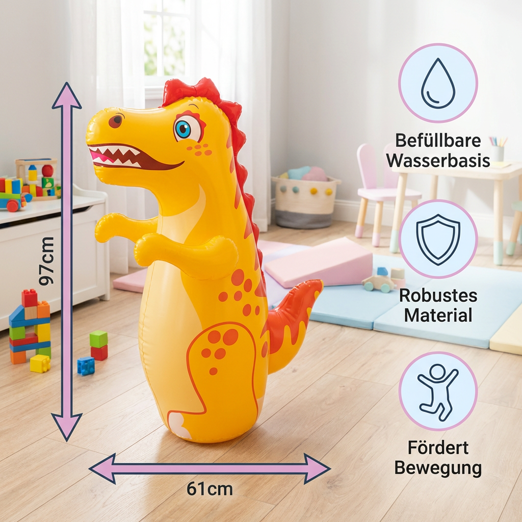 Aufblasbarer Kinder-Boxsack im Tierdesign mit befüllbarer Wasserbasis