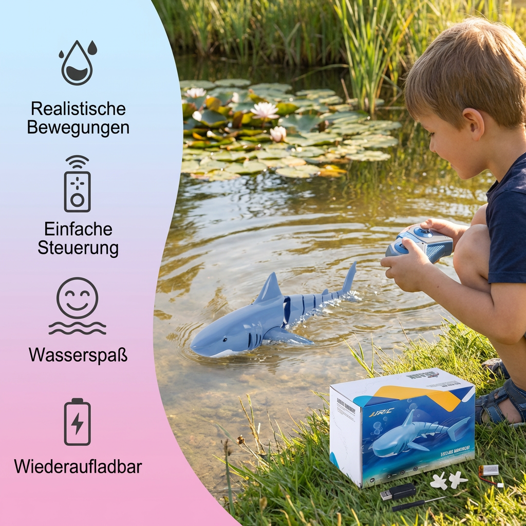 Ferngesteuerter Wasserhai – RC Schwimmroboter für Kinder