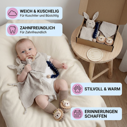 6-Teiliges Neugeborenen Geschenkbox Set  – Baby Erstausstattung