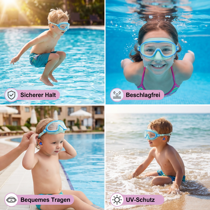 Praktische Schwimmbrille für Kinder – Beschlagfrei, Sicherer Halt & Bequemes Tragen