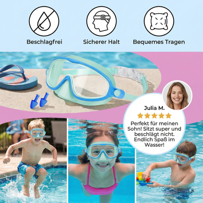 Praktische Schwimmbrille für Kinder – Beschlagfrei, Sicherer Halt & Bequemes Tragen
