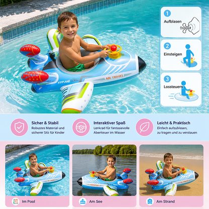 Aufblasbarer Düsenjet Pool Float mit Sitz & Lenkrad