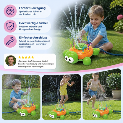 Schildkröten Wasser-Sprinkler – Rotierender Gartenspaß für Kinder an heißen Sommertagen