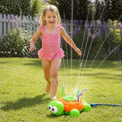 Schildkröten Wasser-Sprinkler – Rotierender Gartenspaß für Kinder an heißen Sommertagen