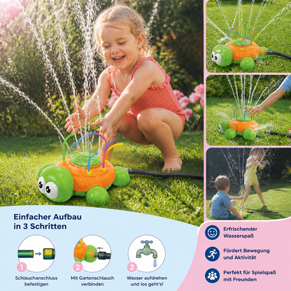 Schildkröten Wasser-Sprinkler – Rotierender Gartenspaß für Kinder an heißen Sommertagen