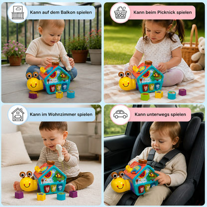 Baby Schnecken Lernspielzeug mit Telefon, Formensortierer & Tiergeräuschen