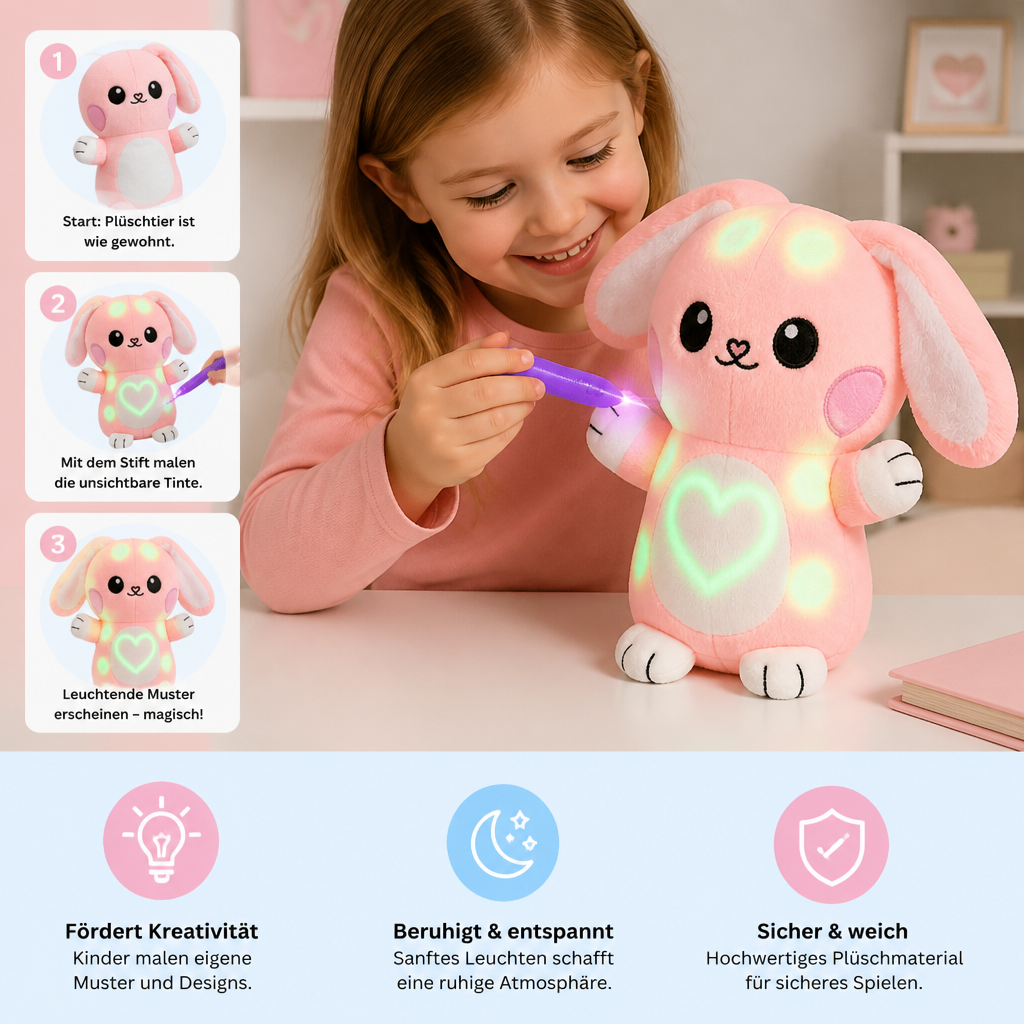 Magisches Kuscheltier mit Leuchtstift – Interaktives Leucht-Plüschtier für Kinder