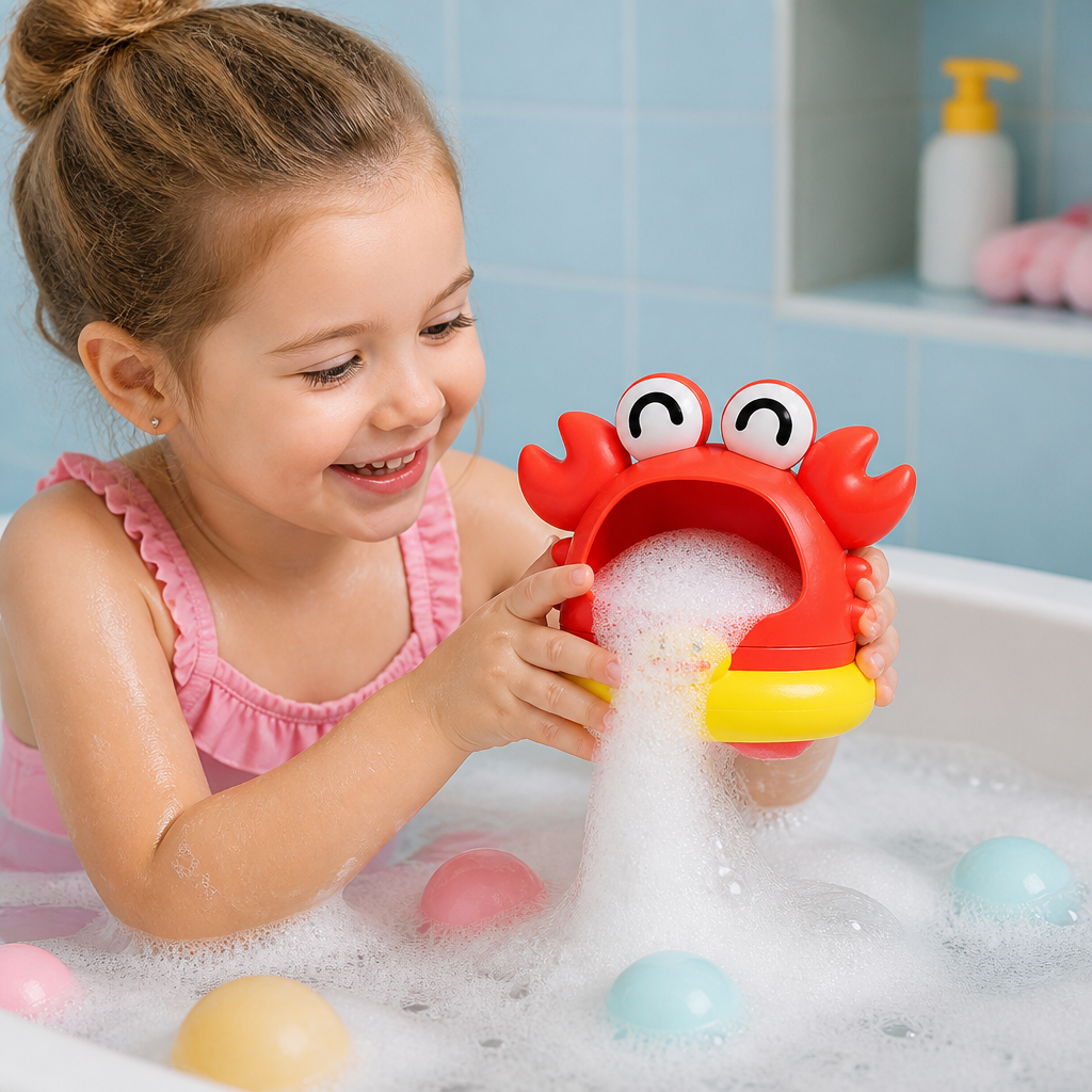 Niedliches Seifenblasen-Badespielzeug für Kinder – Automatischer Schaummacher für Wasser- & Badespaß